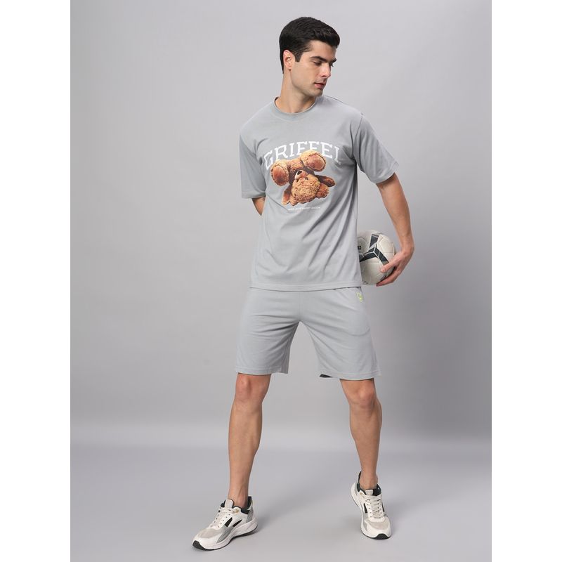 Griffel Grey Upside Down Bear T-Shirt & Shorts (Set of 2) (XS)