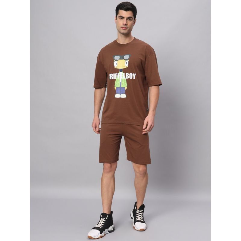 Griffel Brown Boy T-Shirt & Shorts (Set of 2) (2XL)