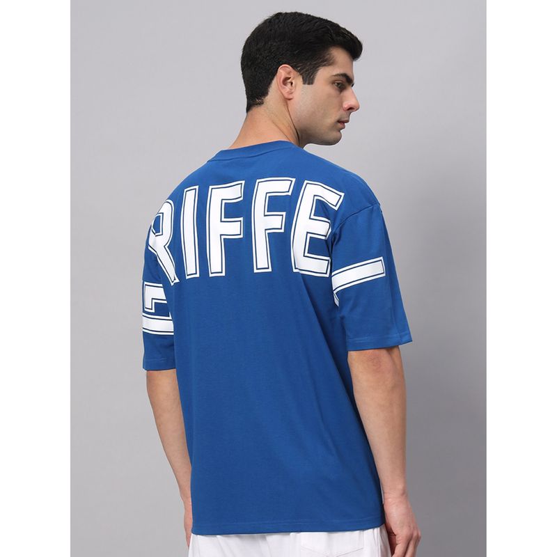 Griffel Blue Sports Drop Shoulder Oversized Royal T-Shirt (XS)