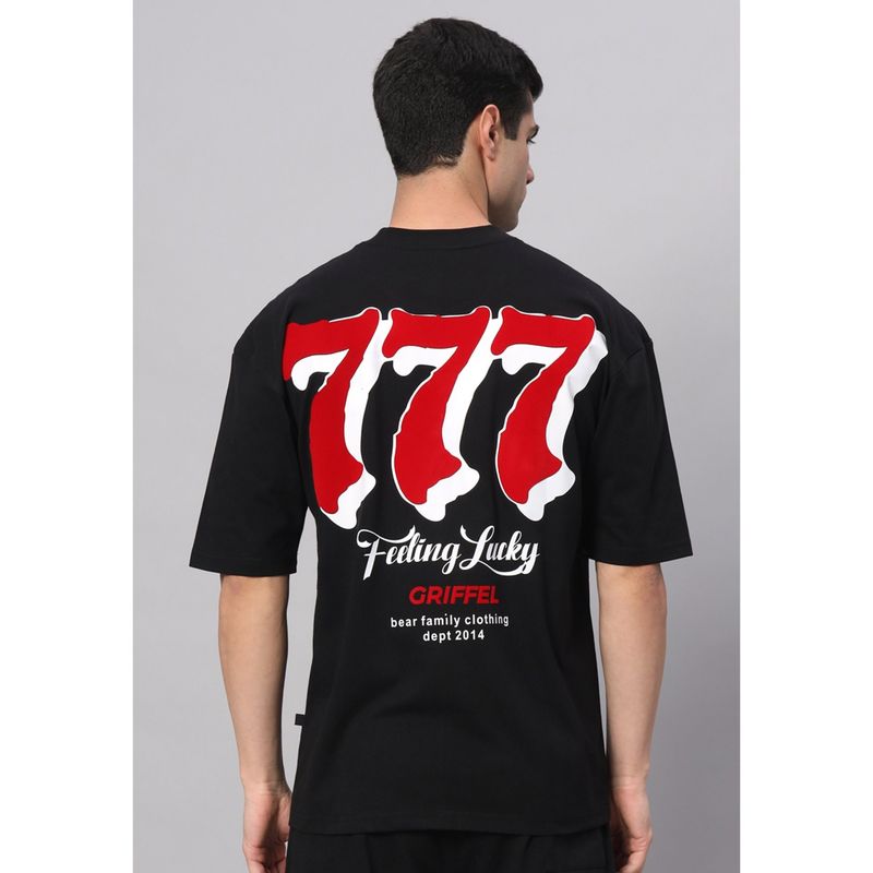 Griffel Black Birds Drop Shoulder Oversized Black T-Shirt (XS)