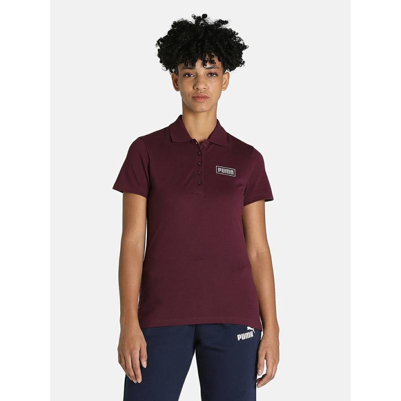 Puma Foil Graphic Logo Womens Purple Polo (S)