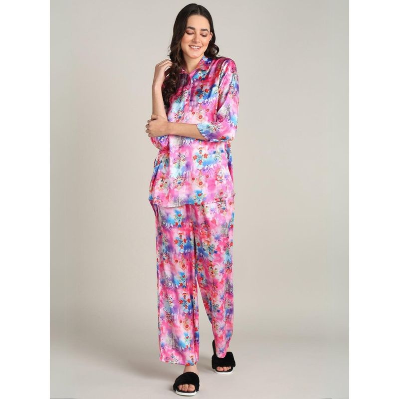 Zelena Women Floral Zipless Maternity Feeding Co-Ord Multi-Color (Set of 2) (M)
