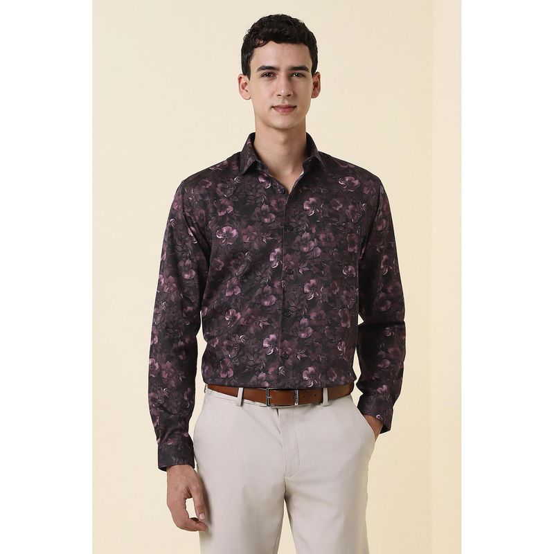 Allen Solly Men Purple Printed Full Sleeves Formal Shirt (39)