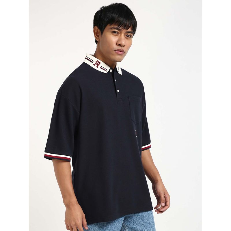 Tommy Hilfiger Navy Blue Graphic Polo T-shirt (S)
