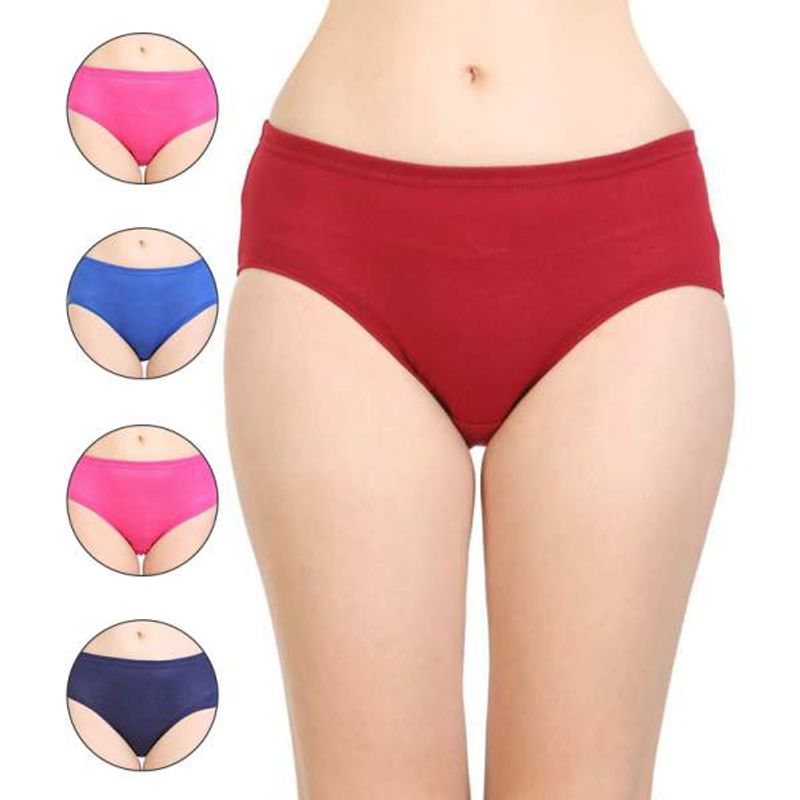 Bodycare Solid Poly Cotton Panties Multi-Color (Pack Of 5) (L)