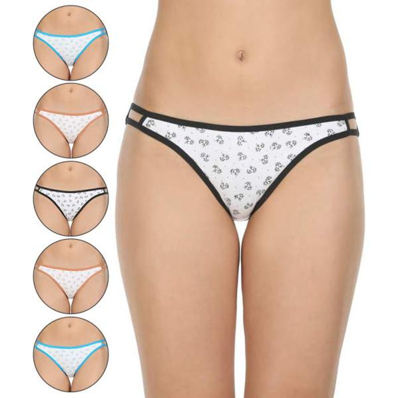 Bodycare Bikini Style Cotton Printed Briefs In Assorted Colors (Pack Of 6)(XL)