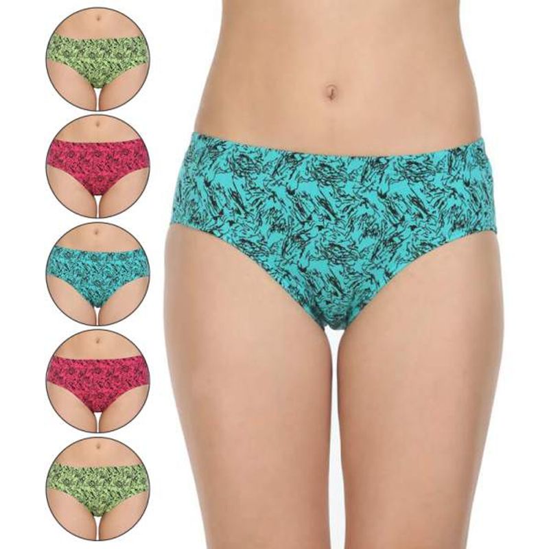 Bodycare Printed Cotton Briefs In Assorted Colors (Pack Of 6)(XL)