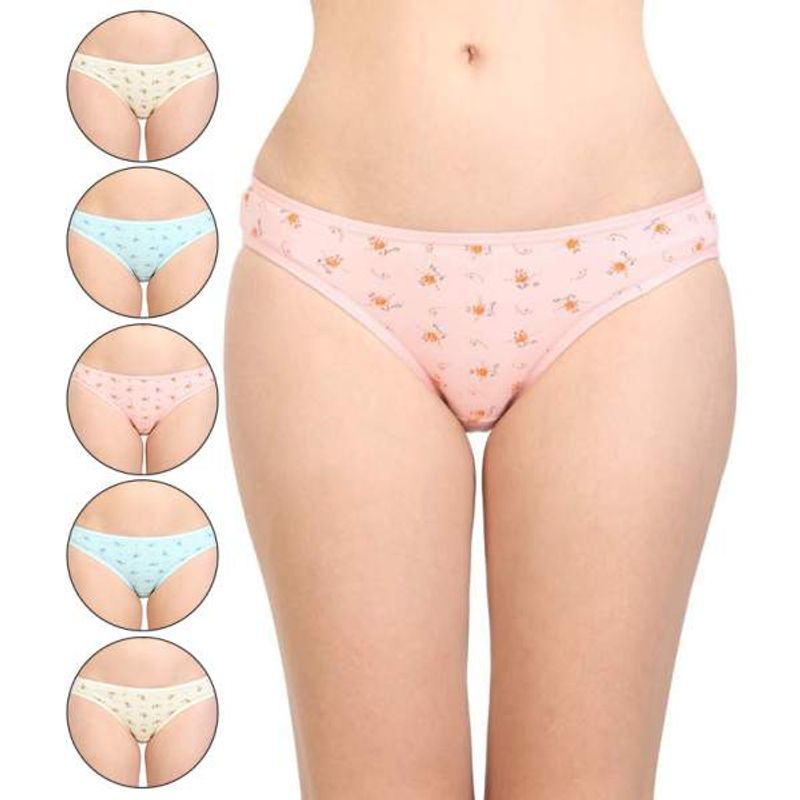 Bodycare 100% Cotton Printed High Cut Panty (Pack Of 6) (XL)