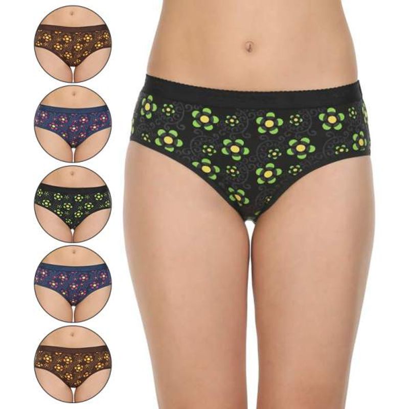 Bodycare Printed Cotton Briefs In Assorted Colors (Pack Of 6)(S)