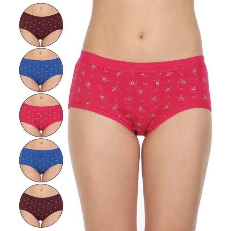 Bodycare Printed Cotton Briefs In Assorted Colors (Pack Of 6)(M)