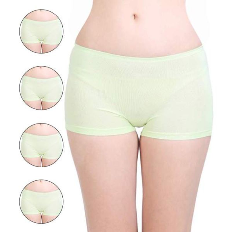 Bodycare Boyshorts In Cotton Spandex Green (Pack Of 5) (S)