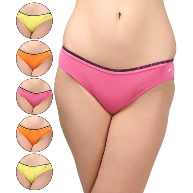 Bodycare Bikini Style Cotton Briefs In Assorted Colour With Broad Elastic Band (Pack Of 6)(XXL)