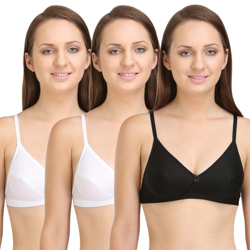 Bodycare Perfect Coverage Bra In Black-White Color (Pack of 3) - 30B