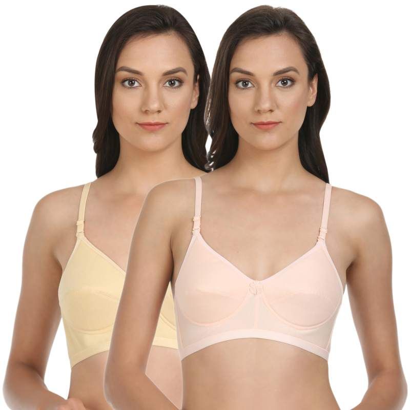 Bodycare Padded T-Shirt Bra In Peach-Skin Color (Pack of 2) - 38B