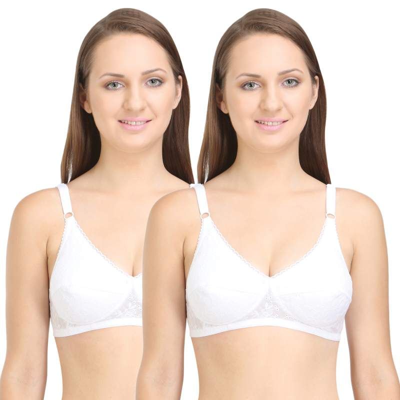 Bodycare Perfect Coverage Bra In White Color (Pack of 2) - 40B