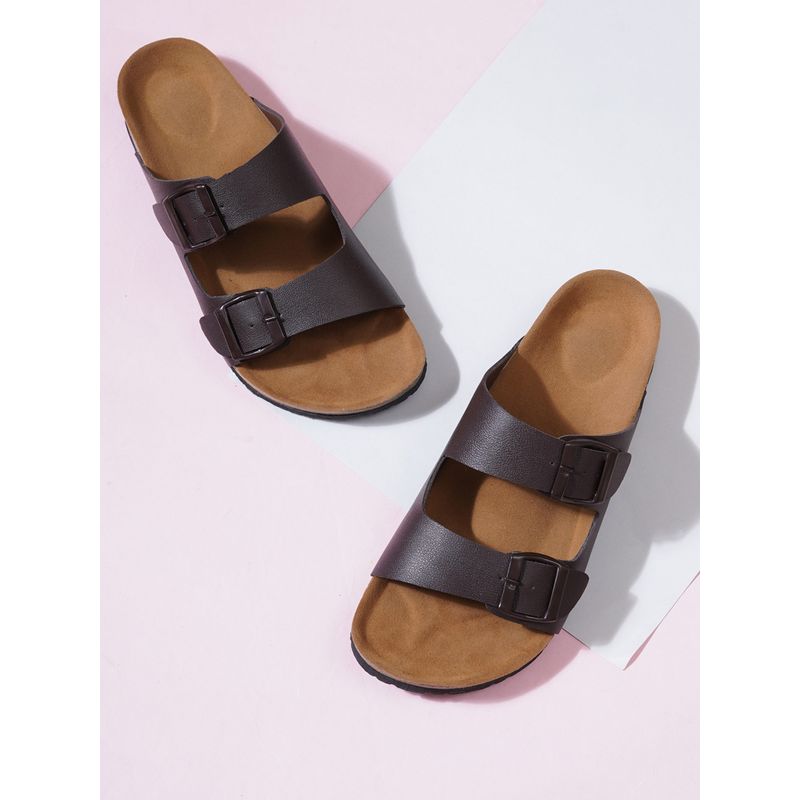 MOZAFIA Men Brown Slip On Sandals (UK 9)
