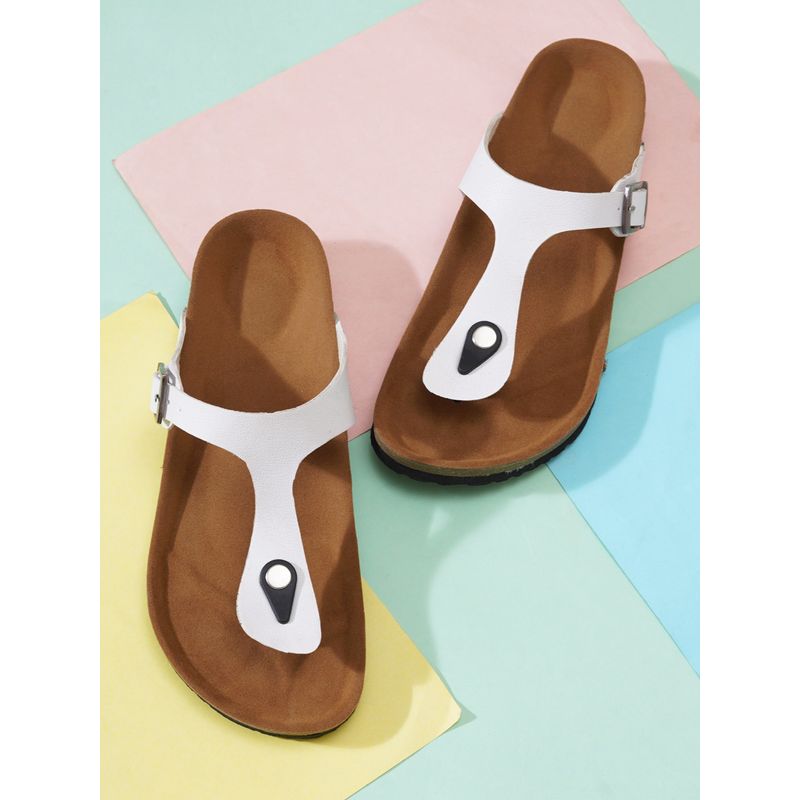 MOZAFIA White Slip On Sandals for Men (UK 6)