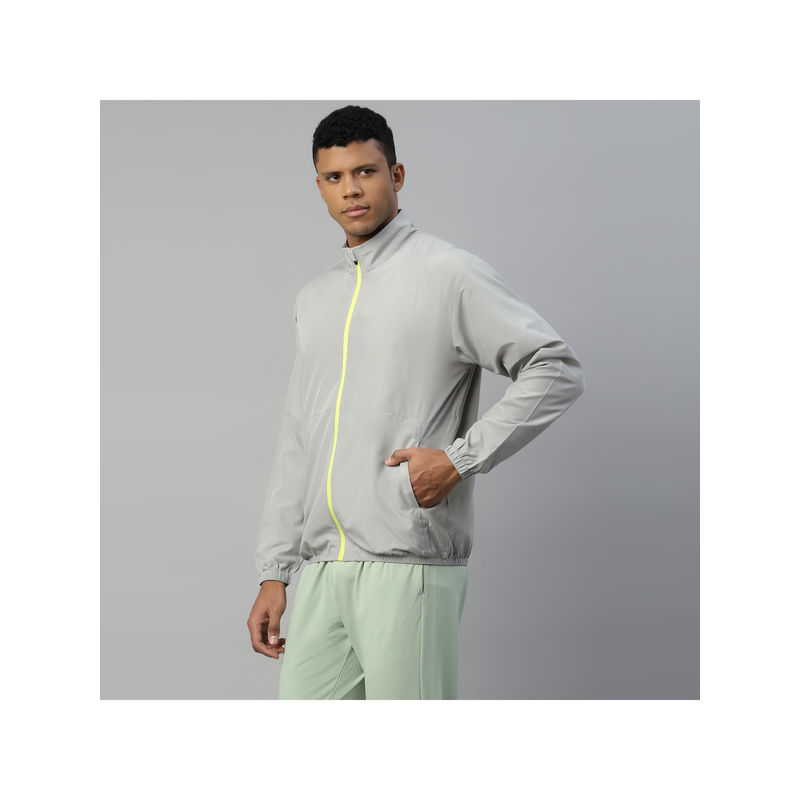 Dida Grey Athleisure Trendy Regular Comfort Dry-Fit Winter Sports Jacket (XL)