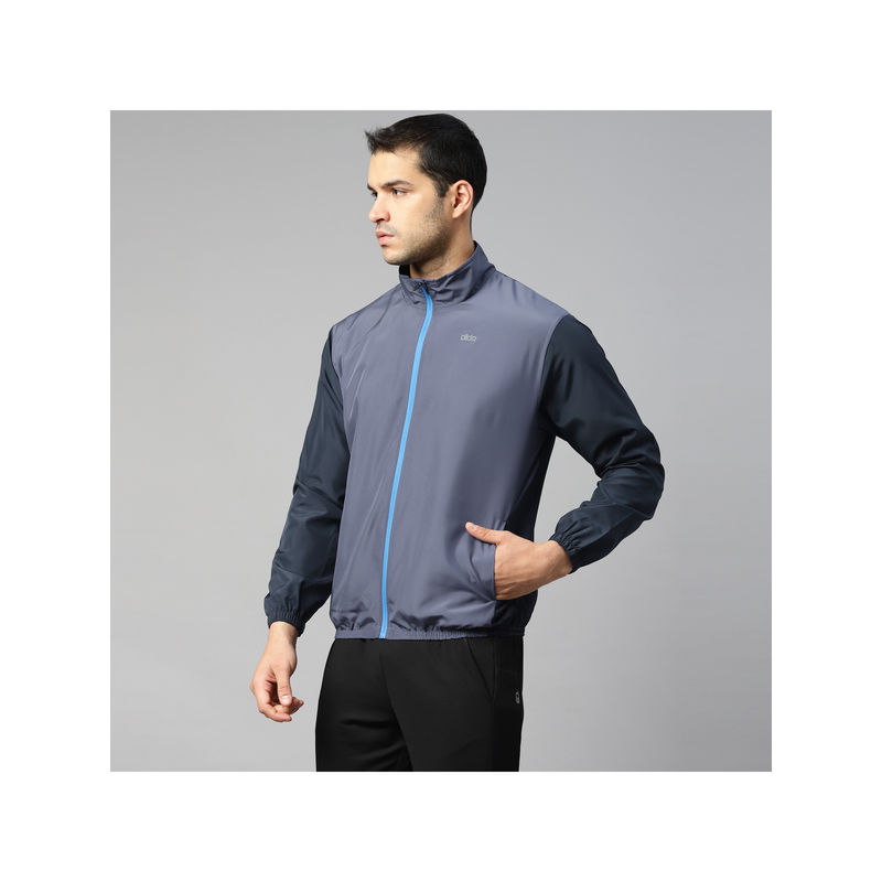 Dida Grey Athleisure Light Regular Comfort Dry-Fit Multi-Purpose Sports Jacket (2XL)