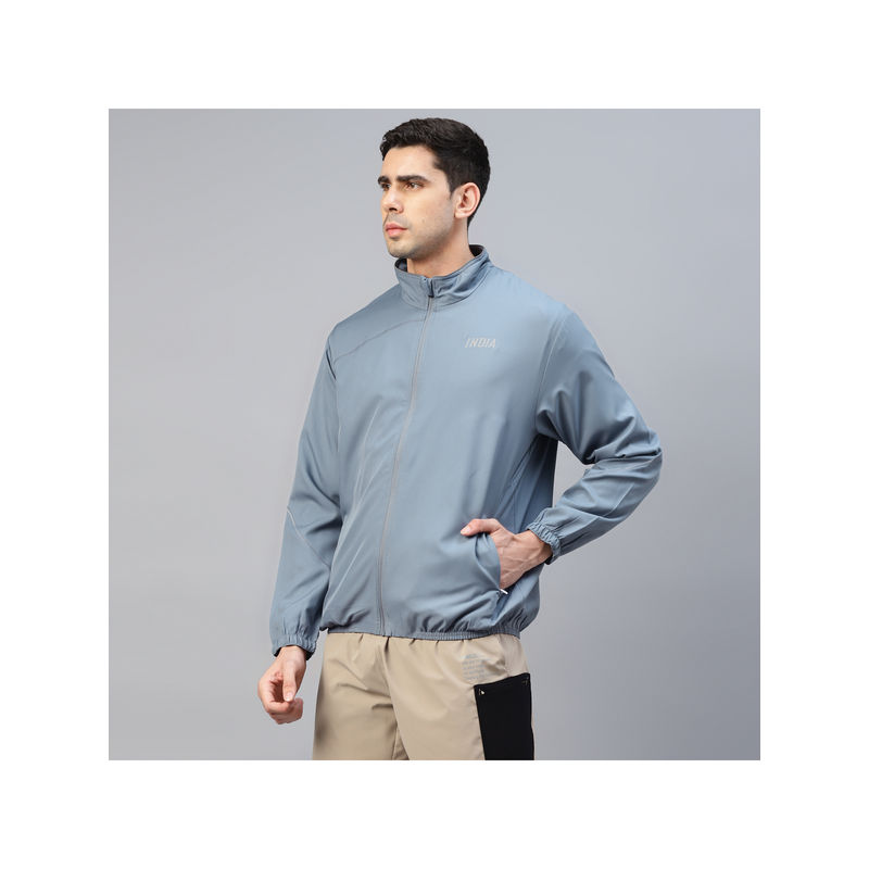 Dida Grey Athleisure Classic Stretchable Regular Comfort Dry-Fit Sports Jacket (L)