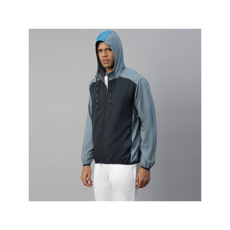 Dida Navy Blue Stretchable Regular Comfort Dry-Fit Sports Jacket (L)