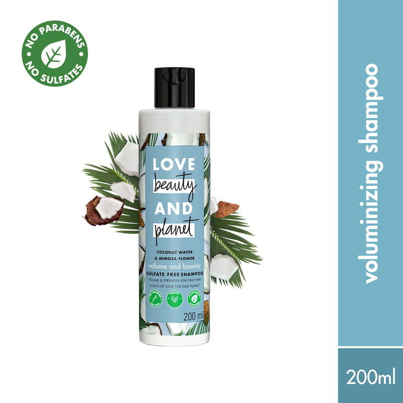 Love Beauty & Planet Coconut Water & Mimosa Flower Shampoo For Volume & Bounce, No Sulphates