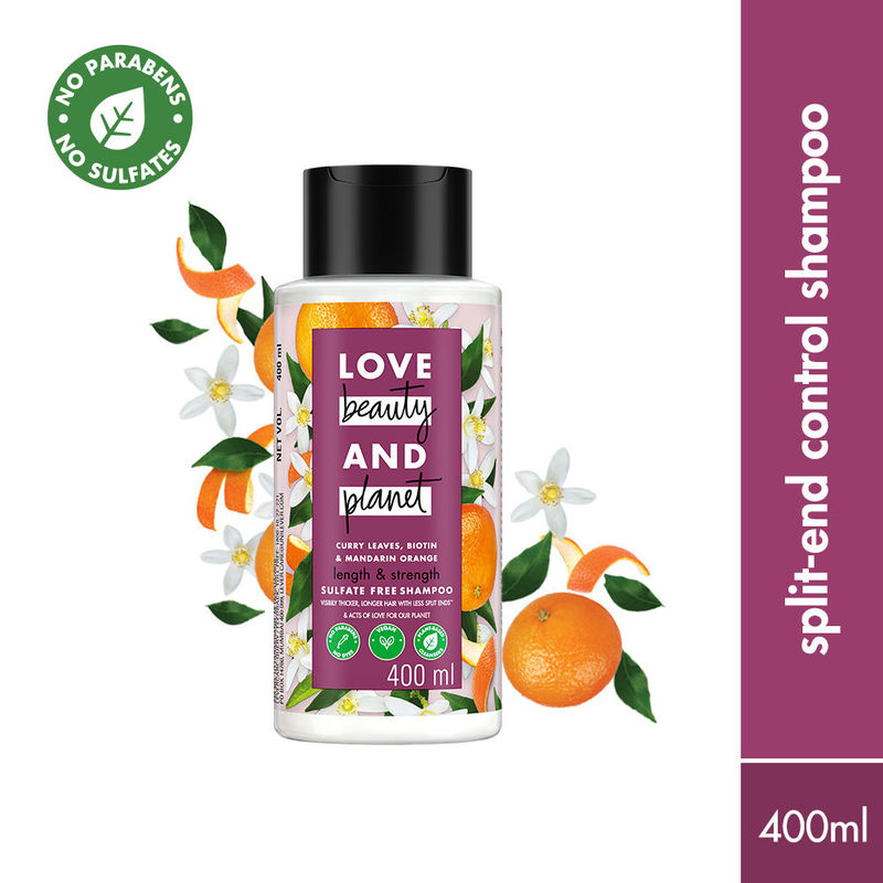 Love Beauty & Planet Curry Leaves, Biotin & Mandarin Orange Sulpate Free Shampoo For Length And Strength