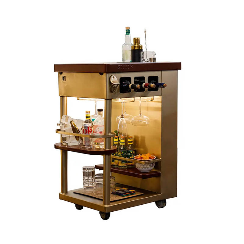 Buy HAUS OF BARS BY SPEEDX Model Y Stylish Bar Trolley, Gold Finish ...