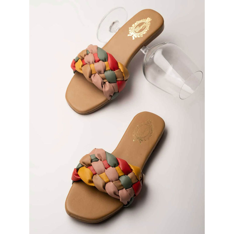 Shoetopia Women Colourblocked Square Toe Flats (EURO 42)