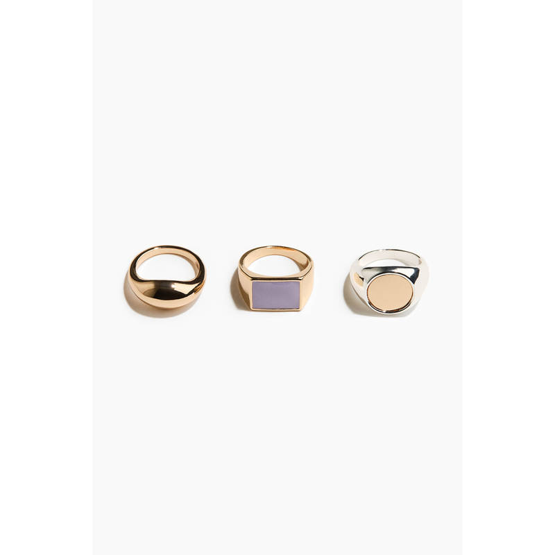 H&M Women Gold 3-pack rings (XS/S)