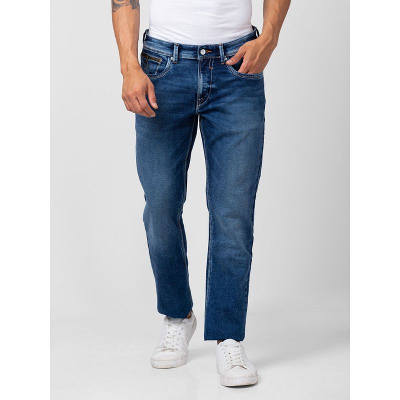 Spykar Men Dark Blue Cotton Regular Fit Narrow Length Jeans (Rover) (30)