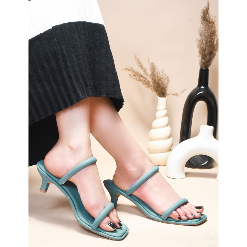 CLOG LONDON Women Casual Slip On Kitten Heels Blue (EURO 38)