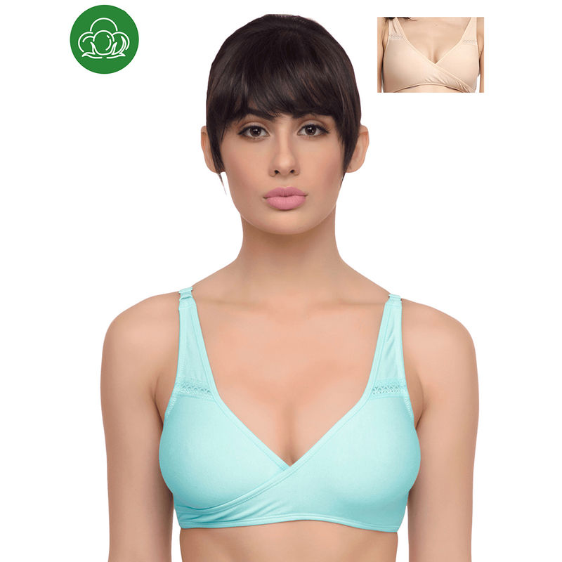 Inner Sense Organic Antimicrobial Sleeping/Feeding Bra Pack Of 2 - Multi-Color (32B)