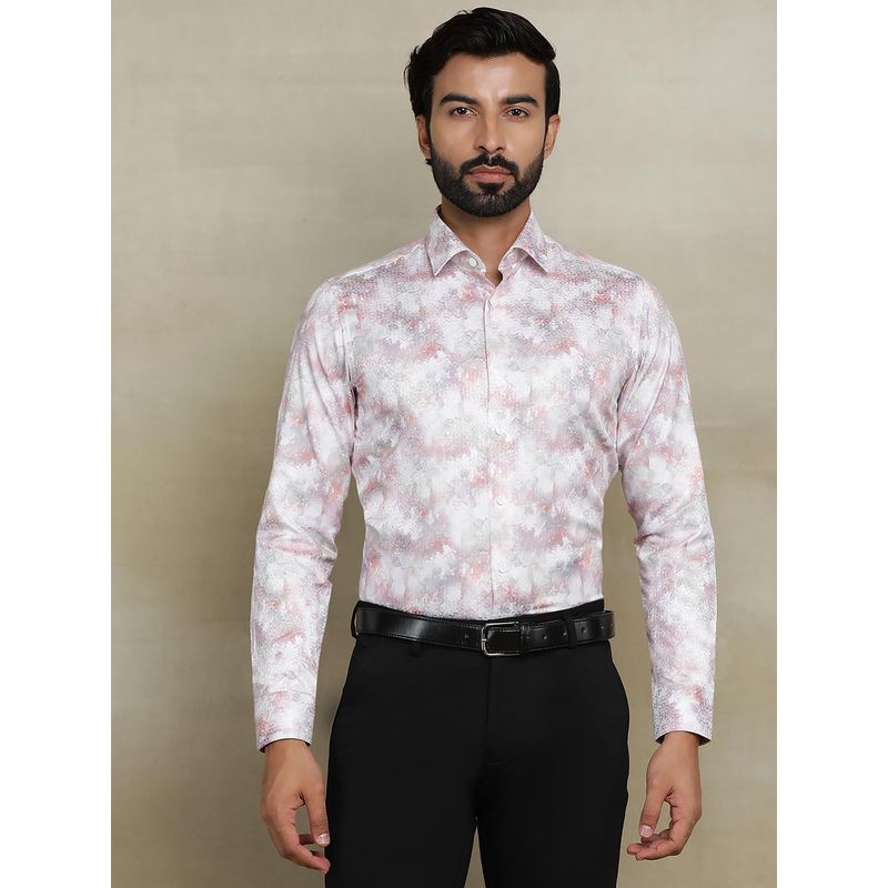 JB Studio Pink Cotton Blend Printed Party Wear Shirt (39)