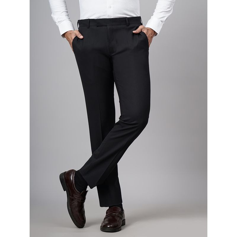 Metal Coffee Brown Terry Reyon Solid Formal Trousers (36)