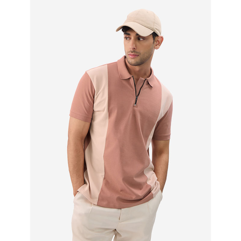 The Souled Store The Soulted Store Originals Cinnamon Zipper Polo T-Shirt (2XL)