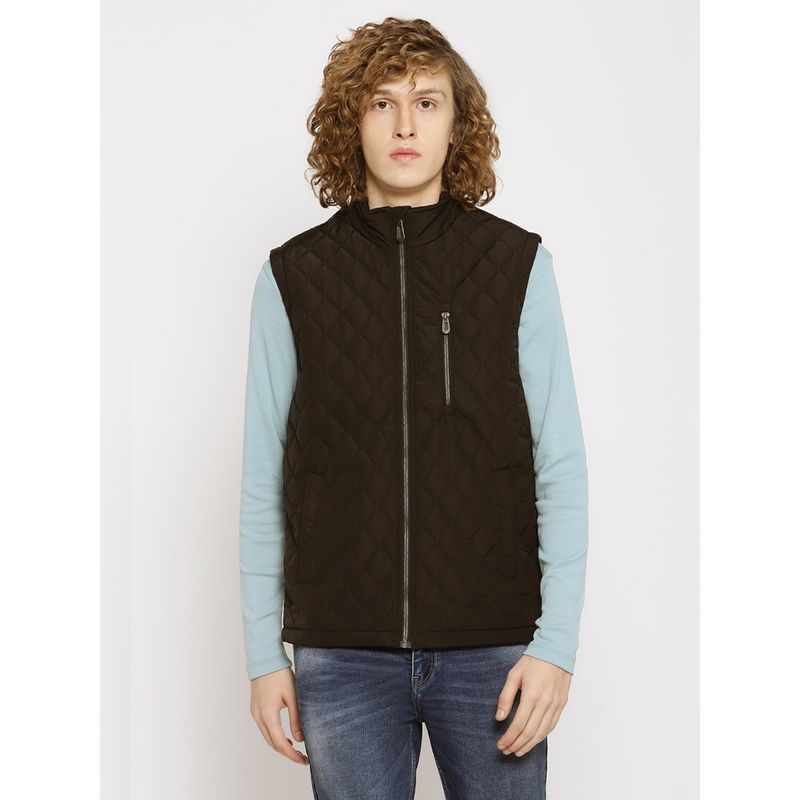 METTLE Men Geometric Quilted Jacket (M)