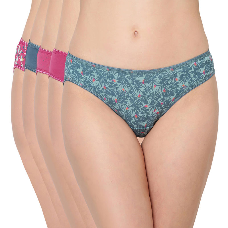 Buy Juliet Women's Bikini Cotton Panties (Pack of 5) 6404 MultiColor