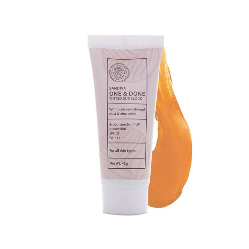Sandiva One & Done Tinted Sunscreen With Zinc Oxide, SPF 35 PA++++, No White Cast - Tint 22