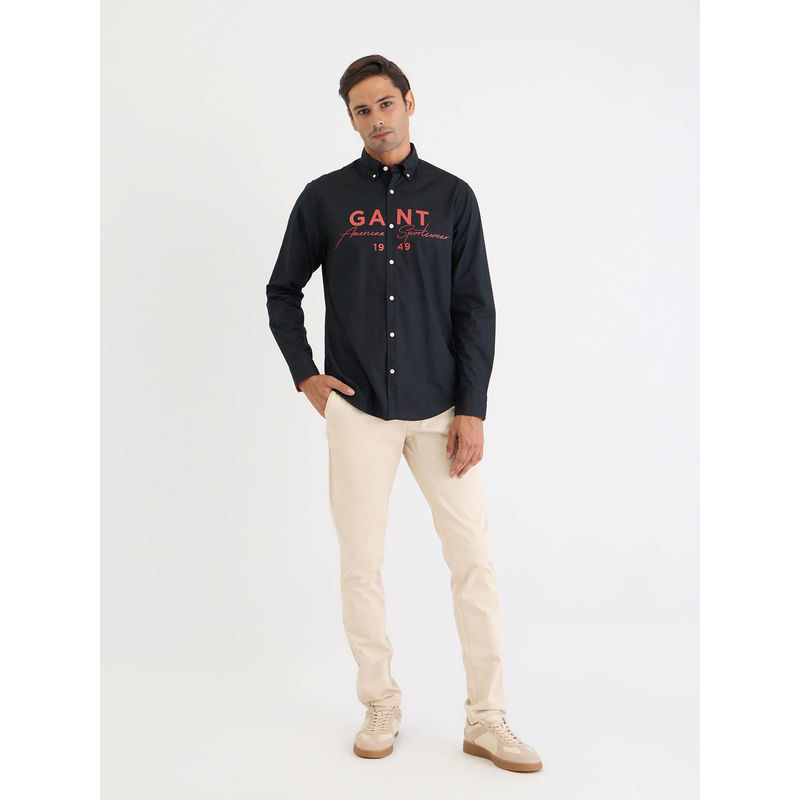 GANT Men Black Printed Casual Shirt (42)