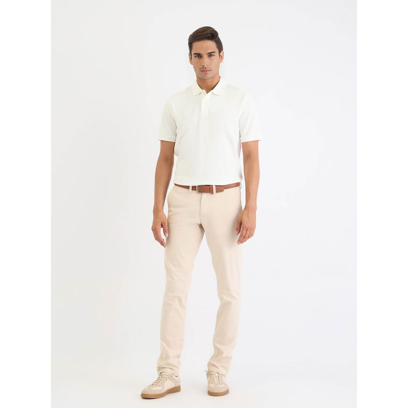 GANT Men White Solid Short Sleeves Polo T-Shirt (S)