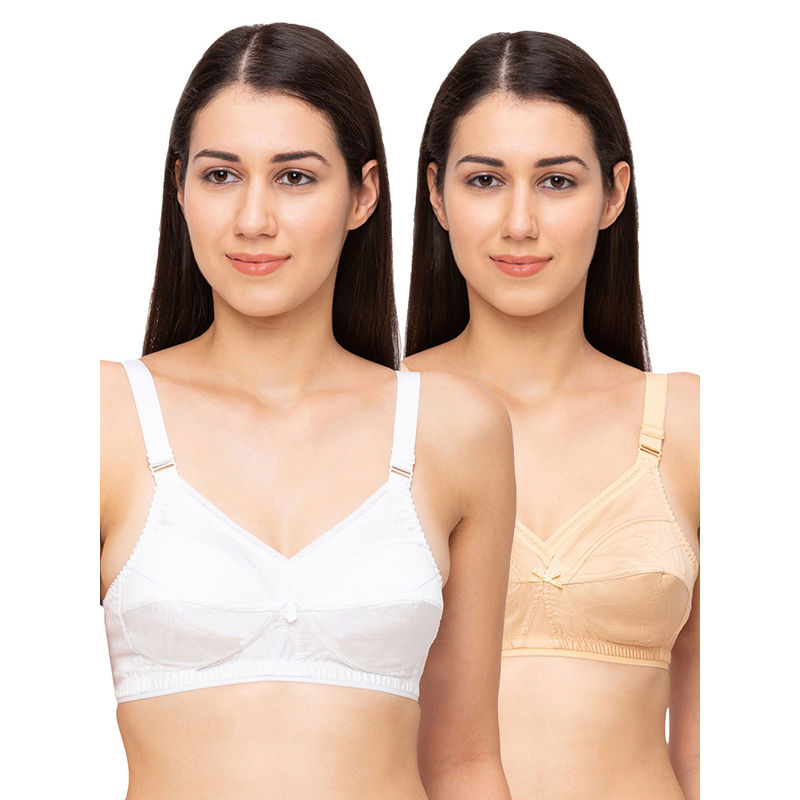 Juliet Womens Non Padded Non Wired Bra Combo Matinee Skin White (44C)
