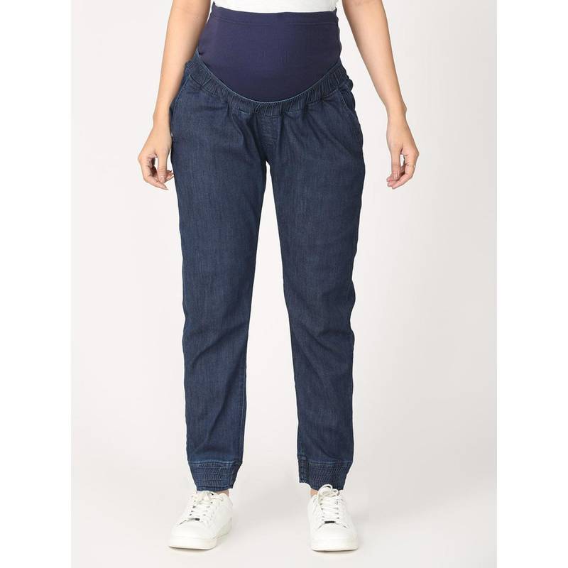 The Mom Store Jogger Style Maternity Denims with Belly Support (S)