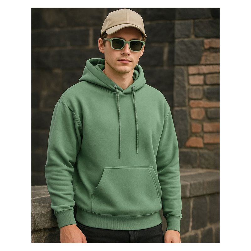 Bewakoof Men Underwater Green Oversized Hoodie (S)