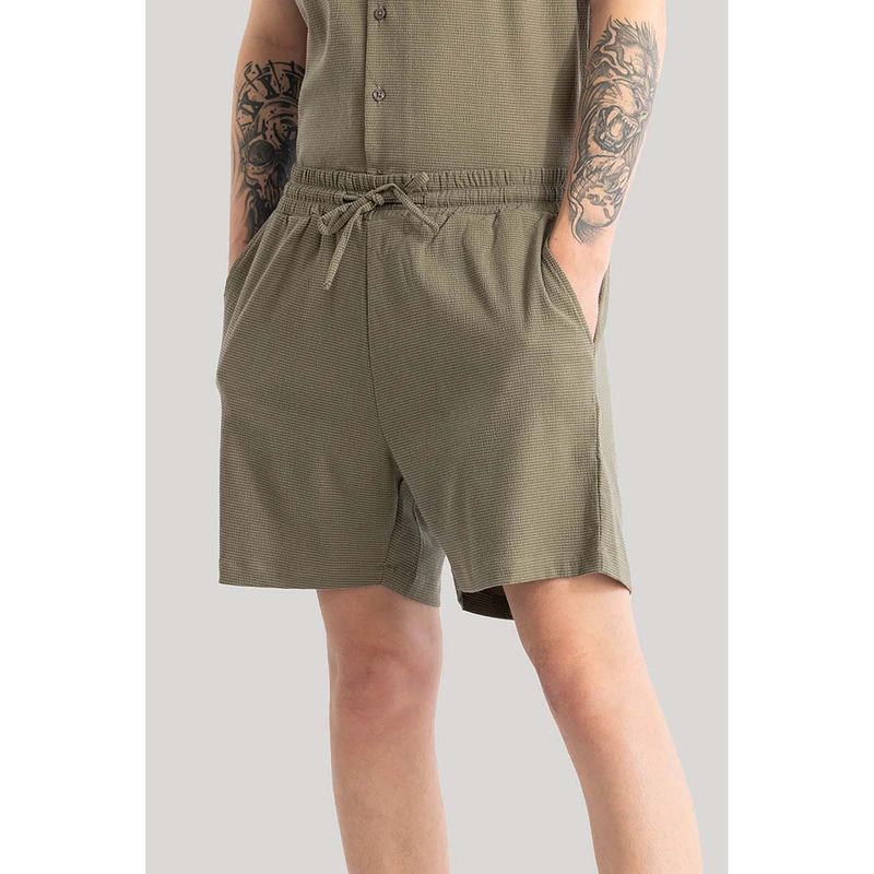 Snitch Daphne Olive Plain Shorts (34)
