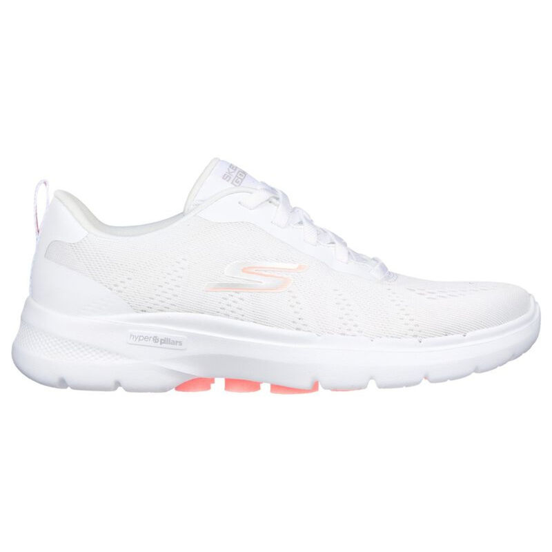 SKECHERS GO WALK 6 White Walking Shoes (UK 2)