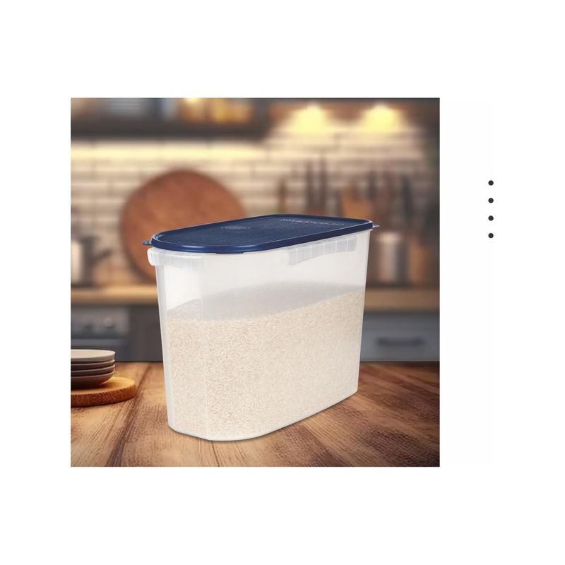 Signoraware Navy Blue Plastic Rice Keeper Container with Lid (16L)
