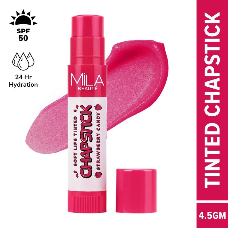 Mila Beauté Soft Lips Tinted Chapstick With 24 Hrs Hydration - Strawberry Candy