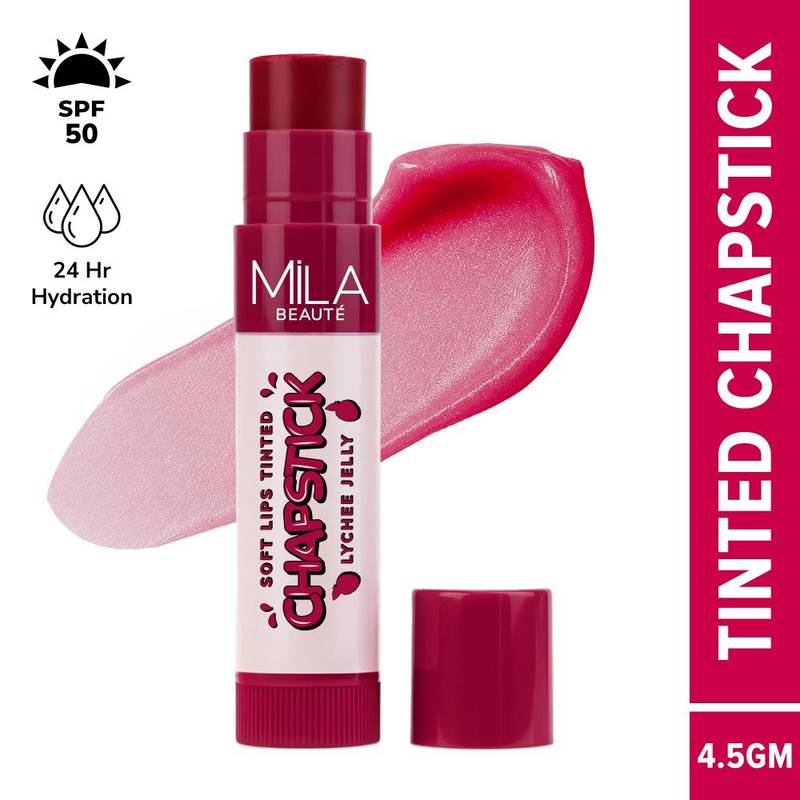 Mila Beauté Soft Lips Tinted Chapstick With 24 Hrs Hydration - Lychee Jelly