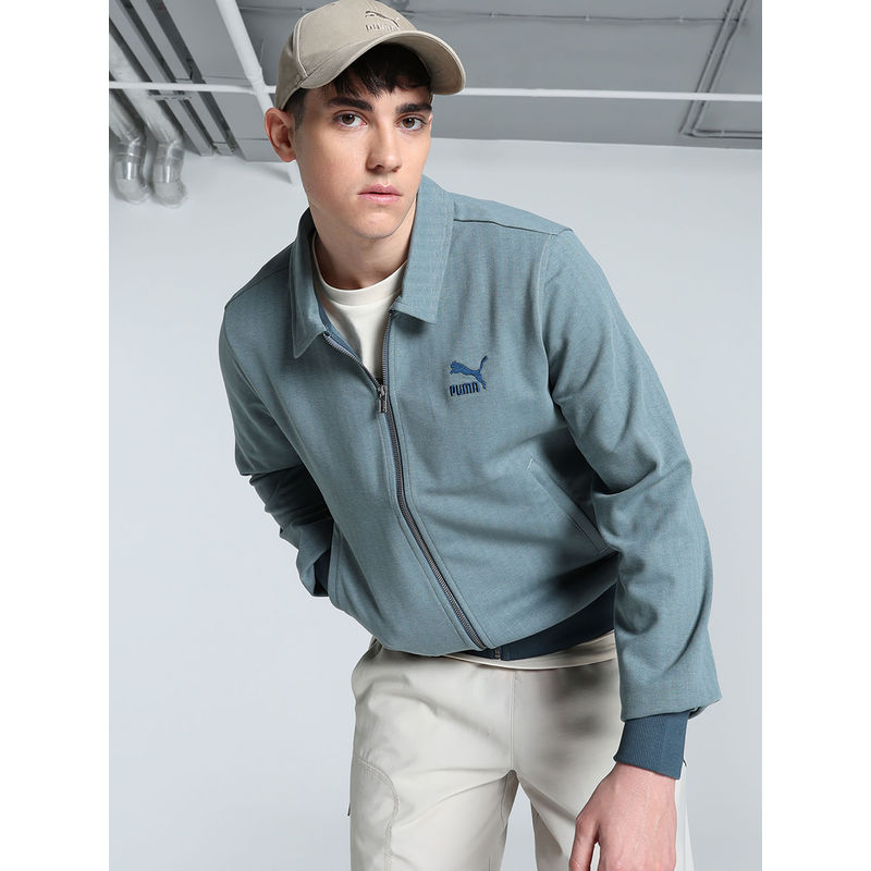 Puma Grey Solid Regular Jacket (S)